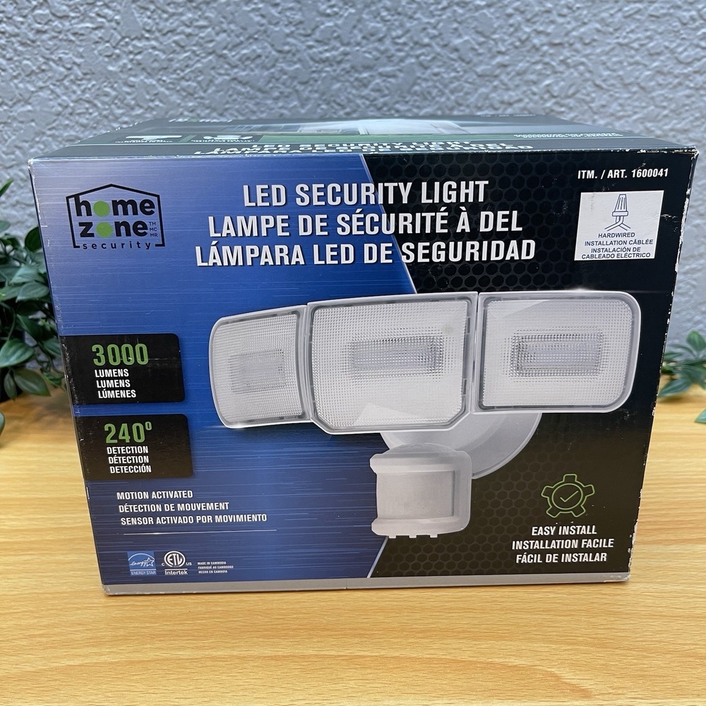 Home Zone LED Security Motion Activated Light 3000 Lumens New In Box Sealed NIB